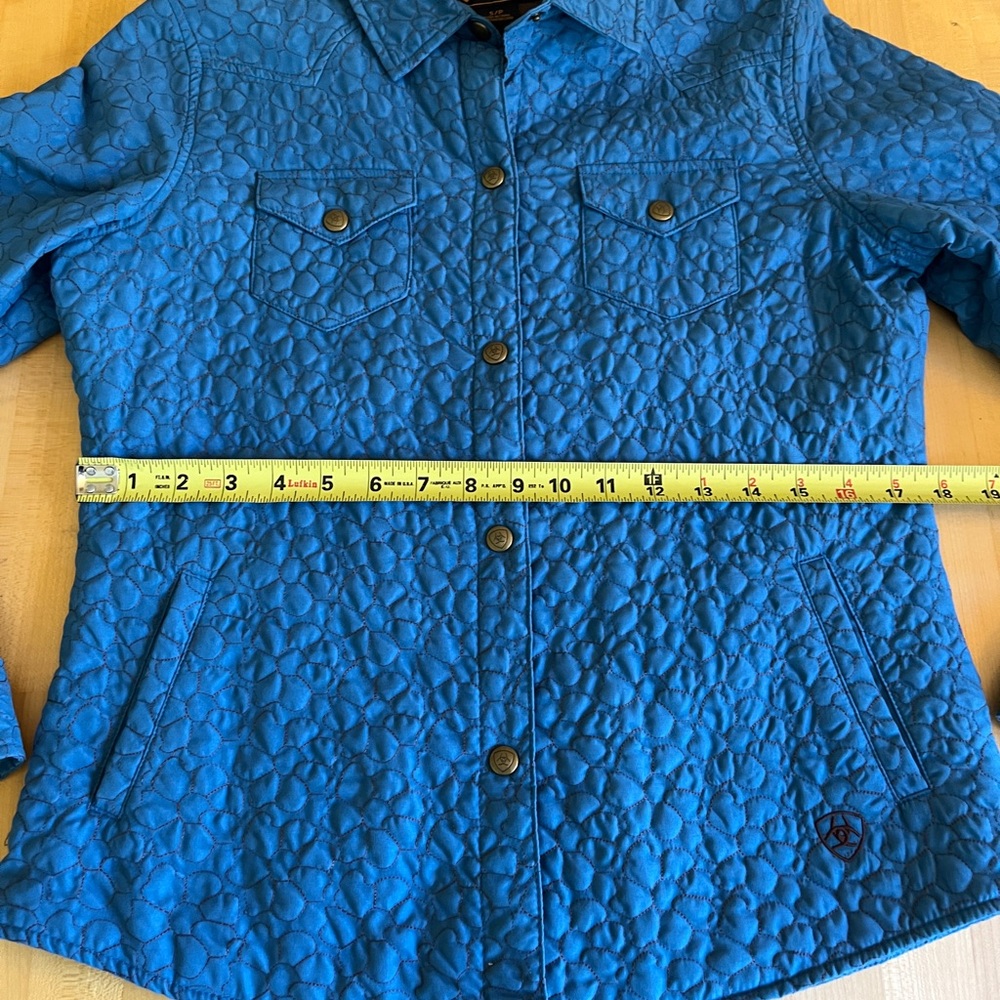 Ariat Teal Blue Quilted Western Riding Equestrian Jacket S - Picture 9 of 12